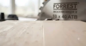 Comparison of finish quality between standard and Woodworker II blade.