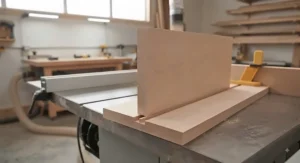 A finished dado joint created using a sacrificial fence setup for clean, splinter-free results