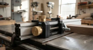 A compact and durable micro adjustment fence accessory for woodworking, priced well under $50.