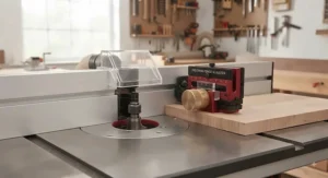 Using a fence micro adjuster for precision cuts on a custom router table setup