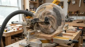 An aftermarket blade guard under $150 featuring an integrated dust collection port for clean woodworking.