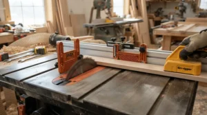 Ensuring narrow workpiece stability using a professional dual featherboard kit for narrow stock.