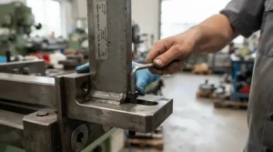 Step-by-step overhead blade guard vs riving knife comparison during a hardware installation process.
