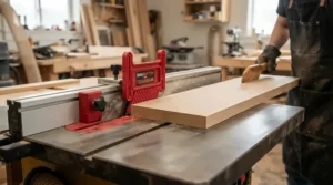 Maintaining a steady feed rate with top rated featherboards for consistent rip cuts on thick lumber