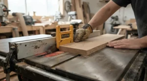 Applying safe and steady pressure with top rated featherboards for consistent rip cuts on maple