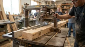 Demonstrating how aftermarket anti kickback pawls under $60 block backward wood movement.