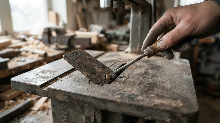Removing an old splitter and installing a riving knife kit for older table saws without one