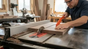 A splitter for table saw kickback prevention configured for non-through cut limitations